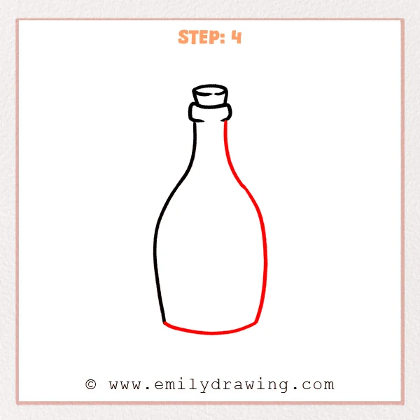 how to draw a wine bottle - Step 4